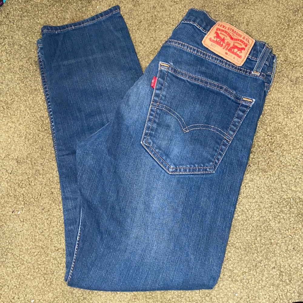 Levi’s 502s size w 30 L 30 zip front classic blue jeans